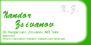 nandor zsivanov business card